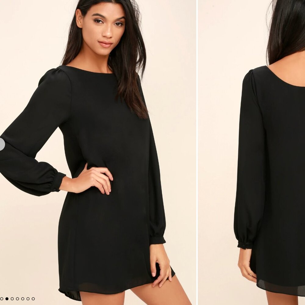 NWOT Lulu's Shift Long Puff Sleeve Mini Dress SO CUTE